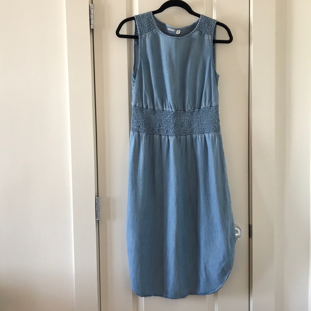 Gap chambray midi dress xs petite